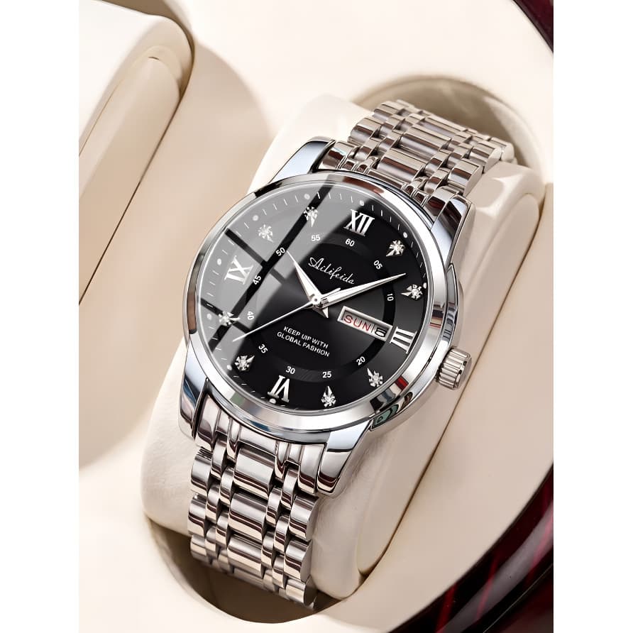 relogio masculino Relógio mecânico automático masculino suíço oco à prova d'água luminoso calendário duplo High-End turb