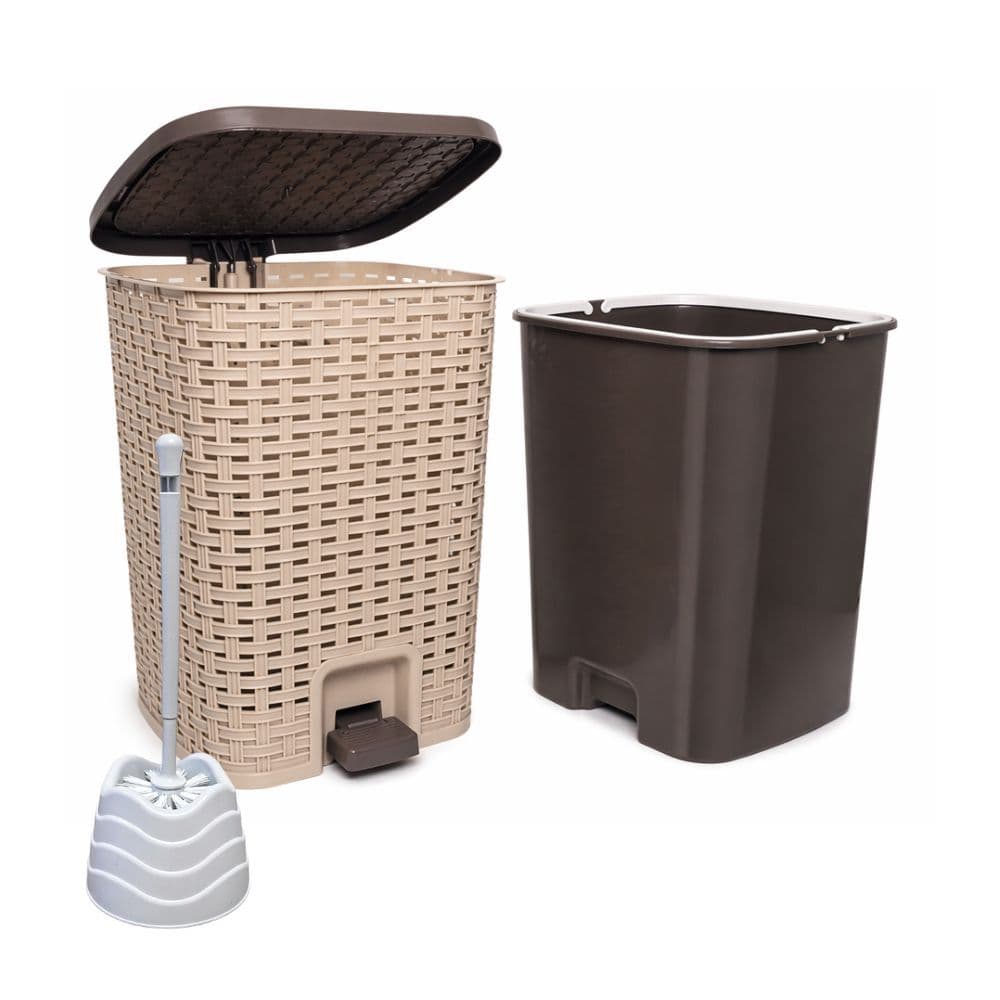 LIXEIRA SMART GRANDE 25 L - COM CESTO REMOVIVEL + ESCOVA SANITÁRIA KIT PARA BANHEIRO LAVABO