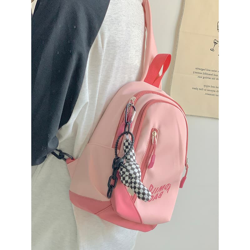 Bolsa de peito japonesa feminina multifuncional pequena mochila lazer esportes leve bolsa mensageiro grande capacidade b
