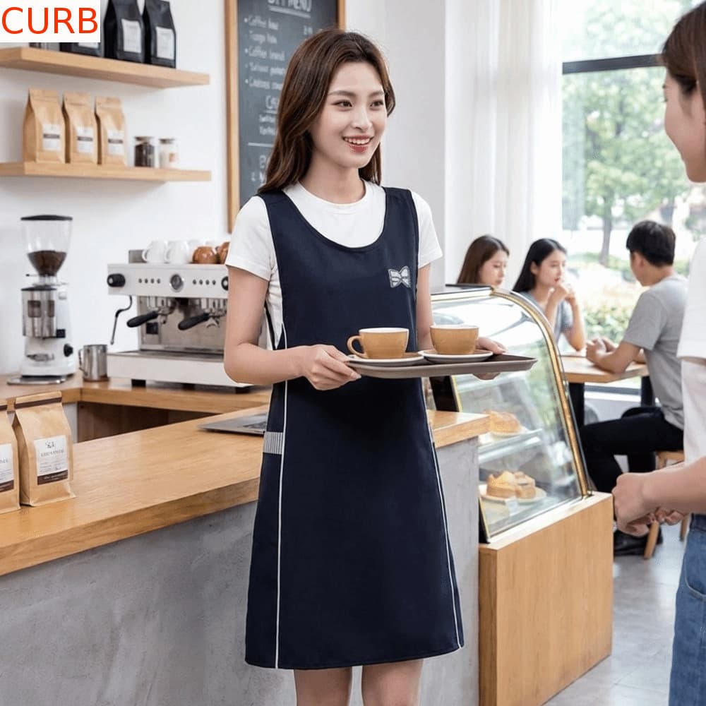 Avental Estilo Colete CURB , De Trabalho À Prova D'água De Óleo , Antiincrustante Ajustável Com Bolso Para Churrasco