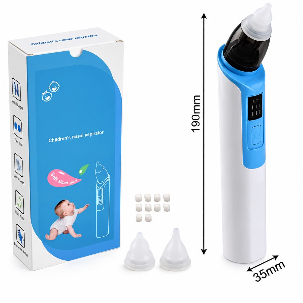 Aspirador Nasal Bebê Recarregável Silicone Macio Limpeza Nasal Infantil Portátil USB