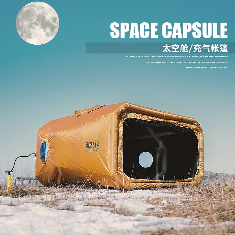 Cápsula espacial barraca inflável vinil acampamento ao ar livre portátil à prova de vento à prova chuva leve sem campo a