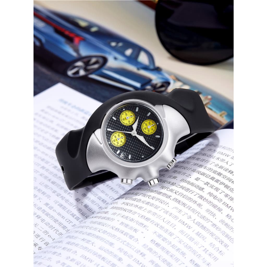 Relógio de Pulso de Quartzo 6 Ponteiros, Estilo Medieval Alienígena Y2K,Design Torcido Retrô Luxuoso
