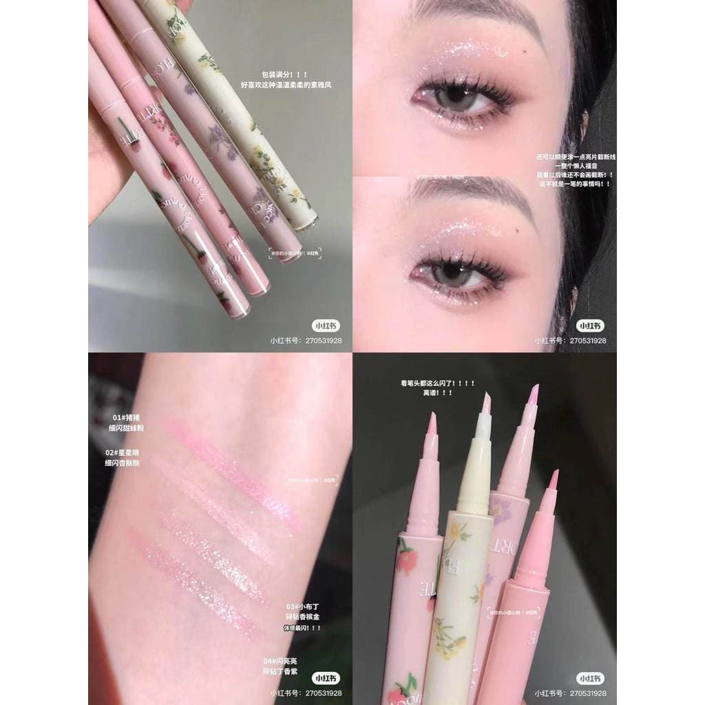 Flor Lolia flortte delineador Gel caneta bom fino líquido delineador caneta batendo princesa dupla cabeça deitado bicho