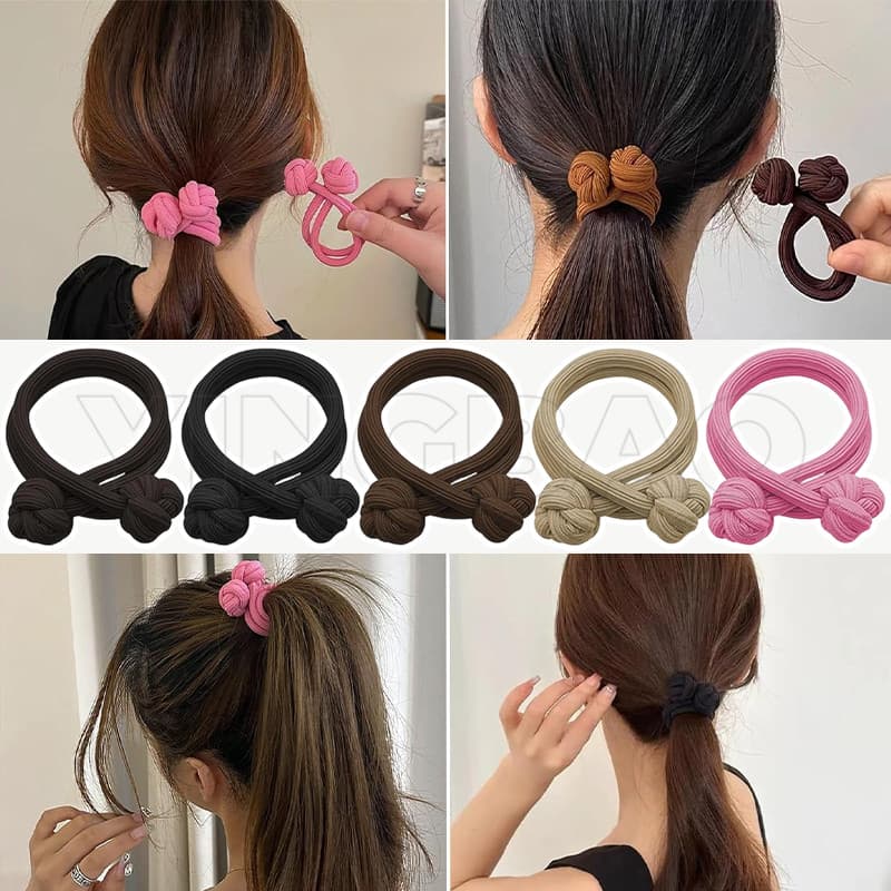5 Peças Faixa De Cabelo Elástica Alta Simples Temperamento Acessórios Para Mulheres E Meninas