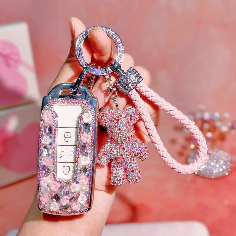Dedicado a 23 Volkswagen New Turui Key Cases Sharp Fashion Exclusive Edition cravejado de diamantes Fashion Car Pink Buc
