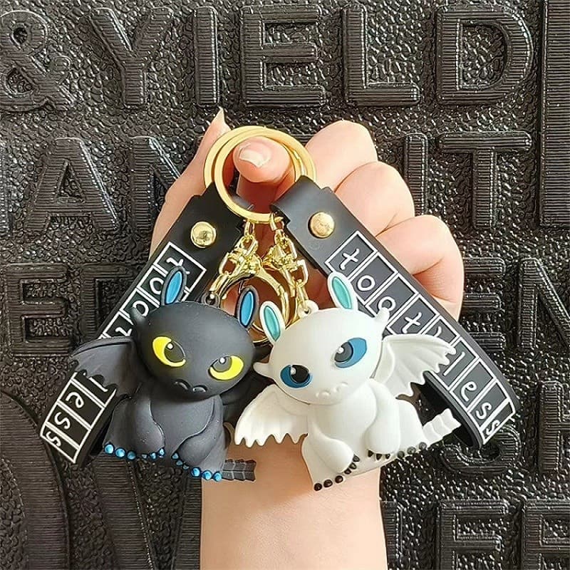 Anime Dos Desenhos Animados 3D Dragão Desdentado Chaveiro Pingente Casal Mochila Presente Masculino E Feminino