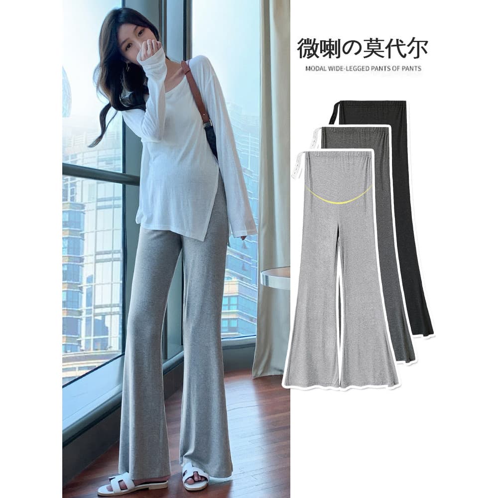 Calças de maternidade verão estilo fino exterior usar Modal Micro-leggings verão não estrangular a barriga pequena Casua