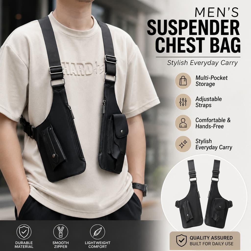Bolsa de Ombro Vintage Masculina, Pochete Transversal para Usar Debaixo do Braço |   Bolsa de Telefone Multifuncional pa