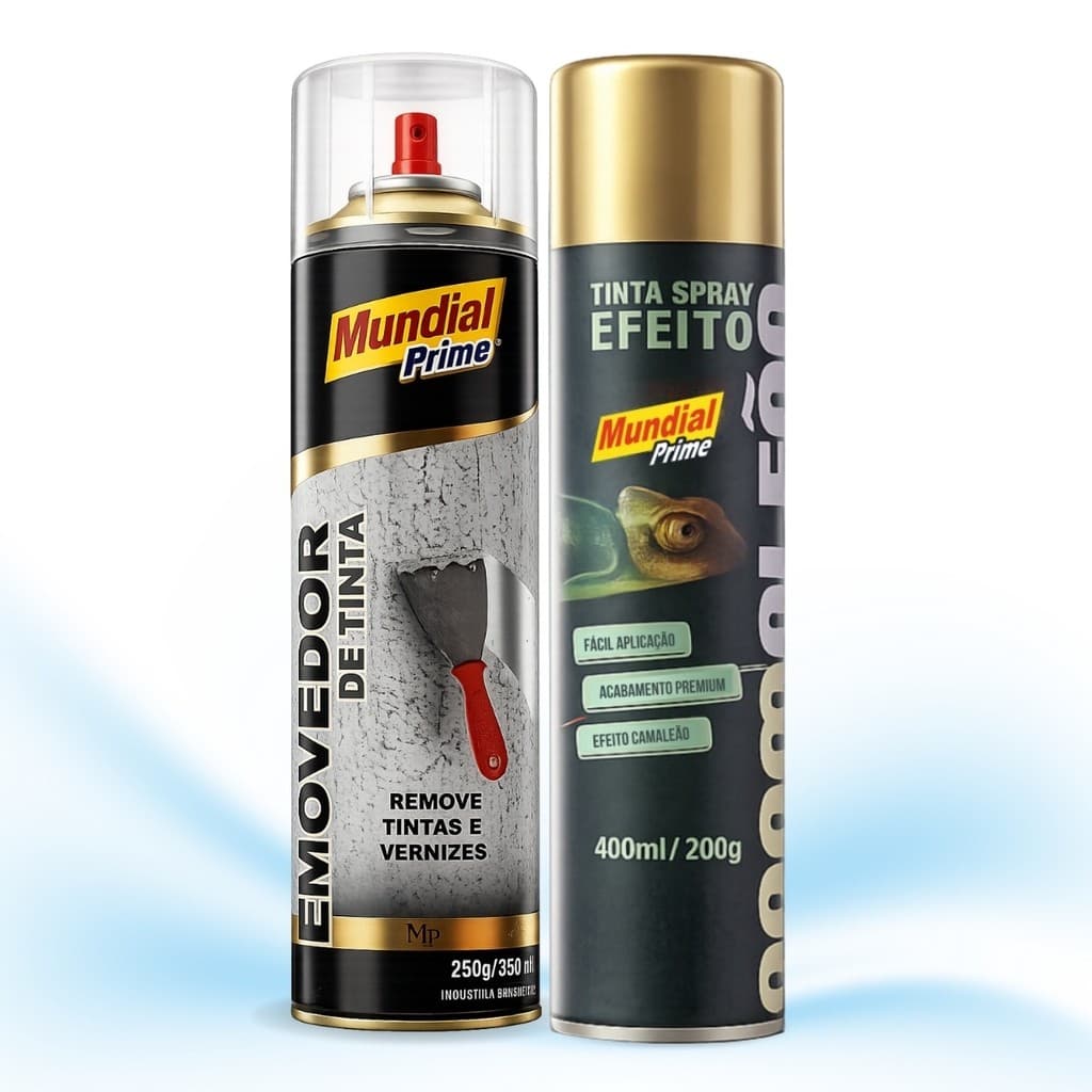 Kit Pintura Bicicleta Portão Janelas | Removedor de Tinta + Tinta Spray Camaleão Amarelo