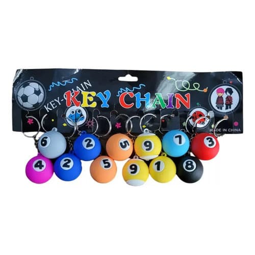 12 Chaveiro Bola Snooker Bilhar Sinuca Numeros Festa Brinde