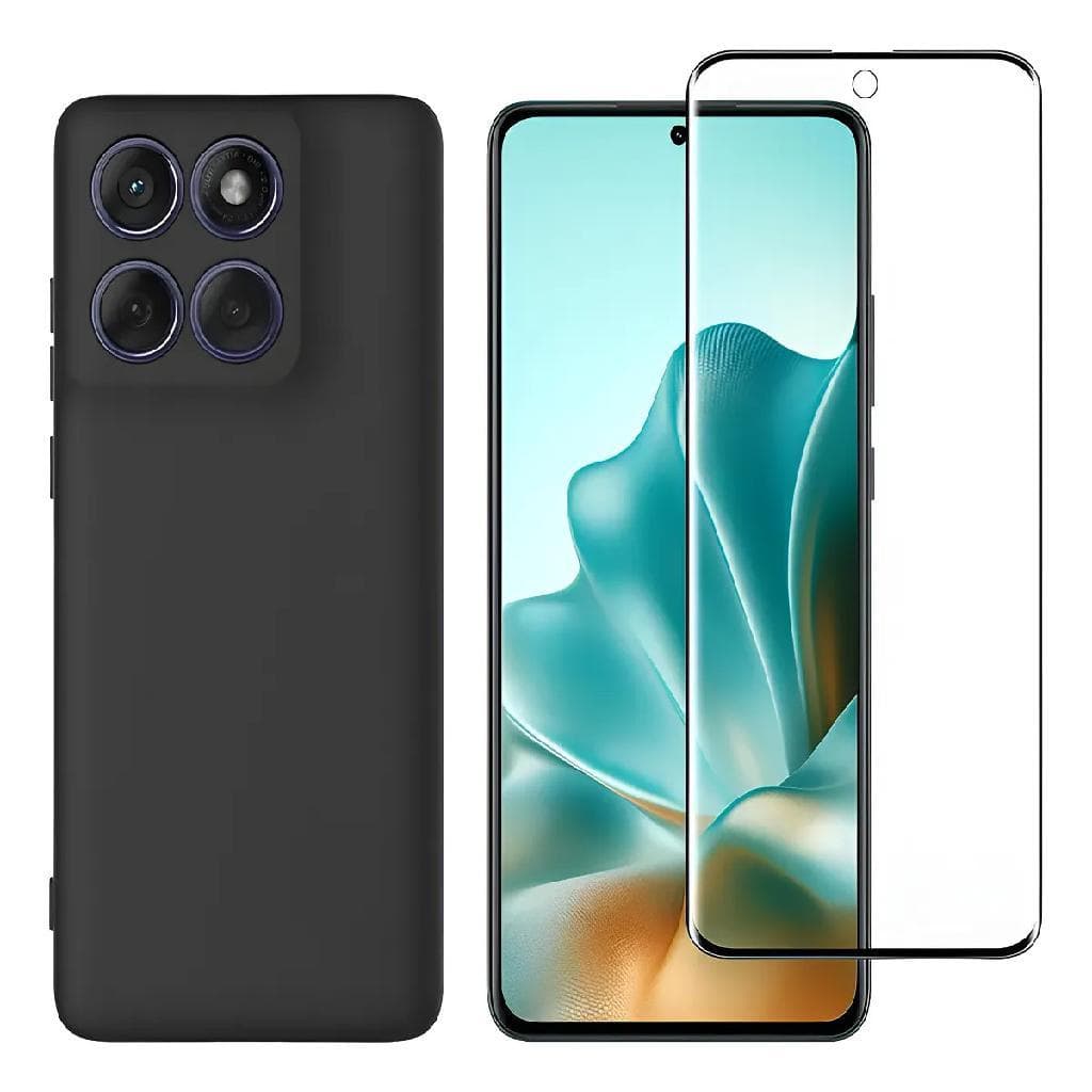 Capa Case Silicone Aveludada + Película 3D de Vidro Para Moto G47 5G