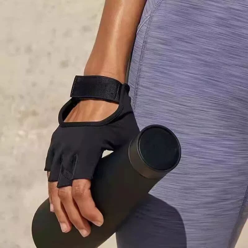 Fitness Yoga luvas de meio dedo feminino antiderrapante protetor solar fitness ciclismo Pilates ferro