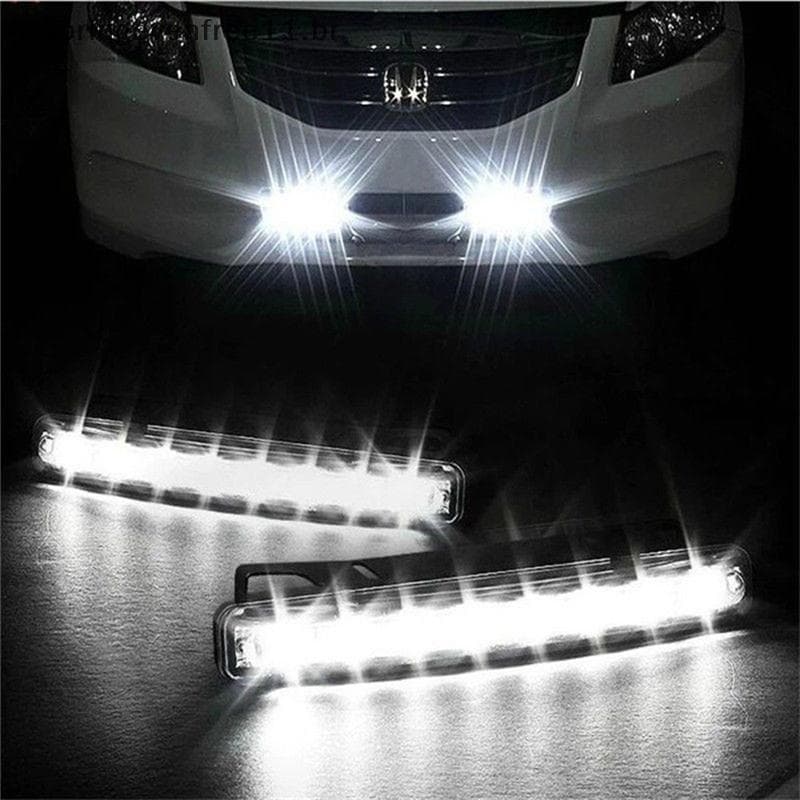 Primavera Luz Do Carro 8 LED DRL Nevoeiro Condução Dia Correndo Lâmpada Branca BR