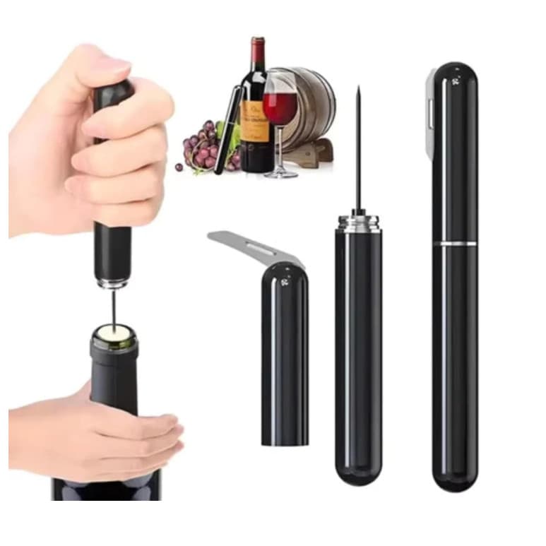 Saca-Rolhas de Vinho Pneumático – Abridor Manual por Pressão Prático e Fácil de Usar