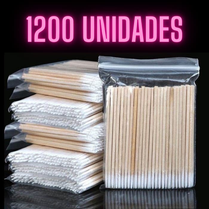 1200 Palitos Com Algodão De Limpeza Alinhamento Henna Micropigmentação Unha Boca
