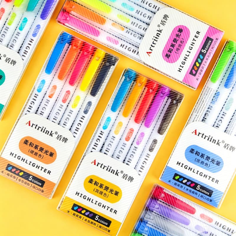 Morandi Highlighter 5 Cores Conjunto Graffiti Paint Pen Estudante Chave Marcador Caneta