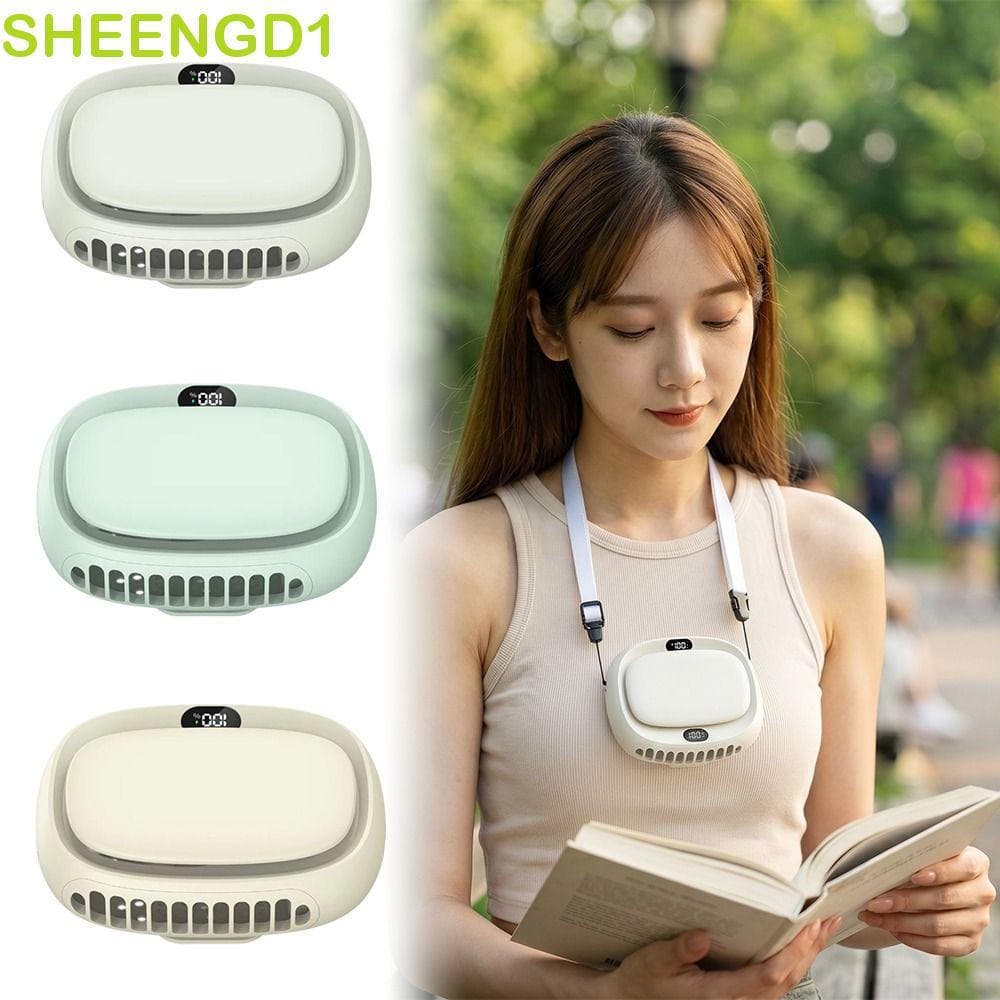 SHEENGD1 Ventilador Com Clipe De Cintura Ajustável , Recarregável Portátil Tela De Exibição , Multifuncional