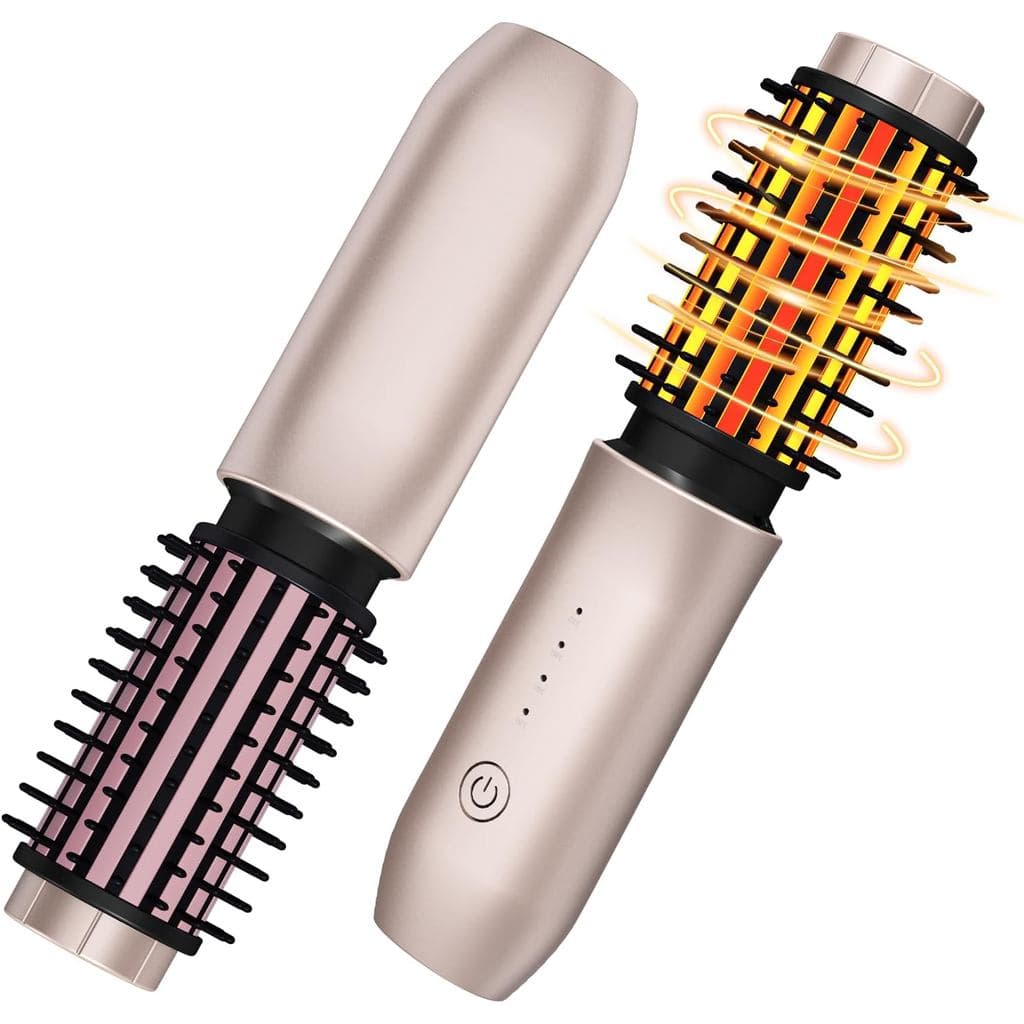 Escova de Cabelo Sem Fio para Cachos, Escova de Cachos Portátil para Viagem, Modelador de Cabelo Sem Fio 3 em 1, Escova