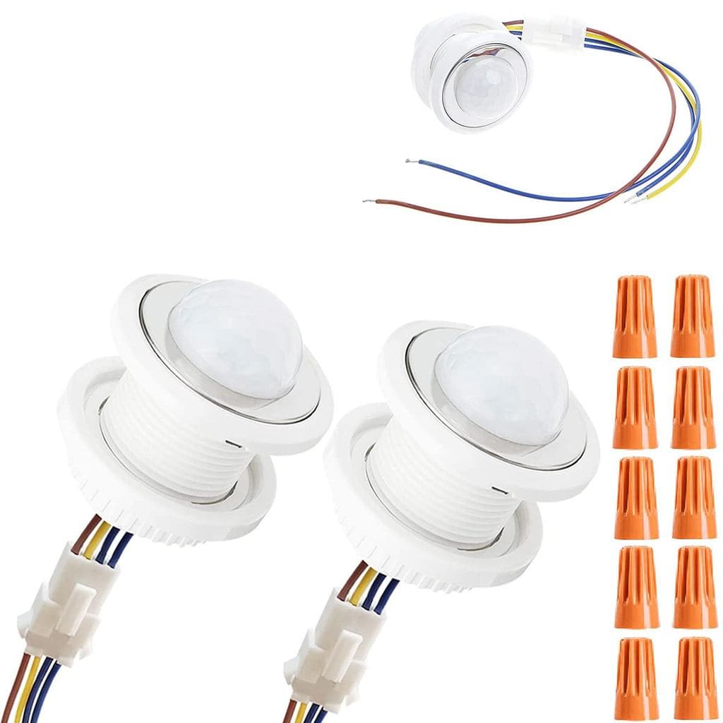 2 unidades de Interruptor de Luz com Sensor de Movimento PIR Ajustável 110-240V, Sensor LED Ativado por Corpo Humano, De