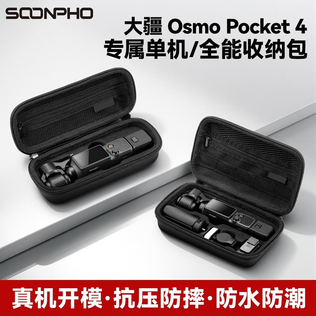 Adequado para dji Osmo Pocket4 Stand-alone saco de armazenamento completo casca dura portátil bolso câmera acessórios