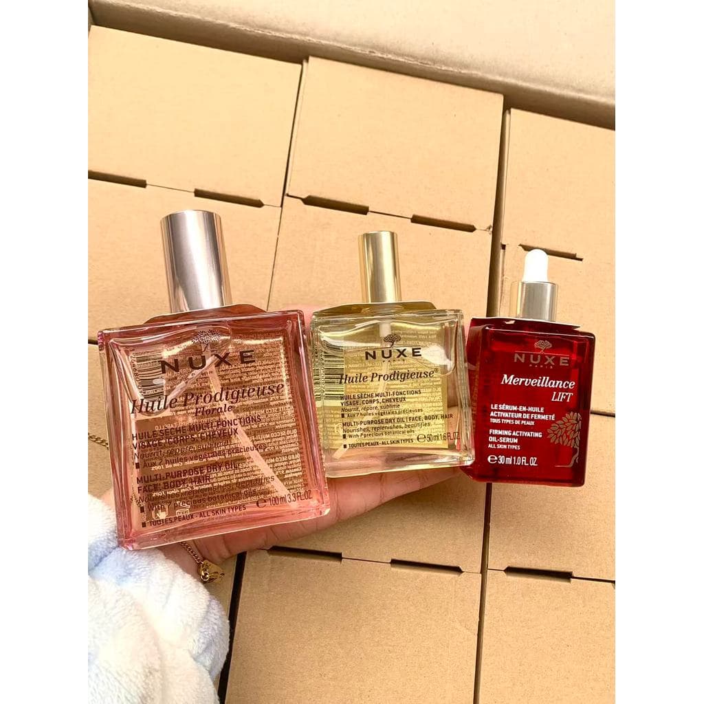 Três óleos de cuidado universais!Óleo Dourado NUXE NUXE Francês 50ml/Óleo em Pó Pequeno 100ml Nutrir a Pele com Óleo