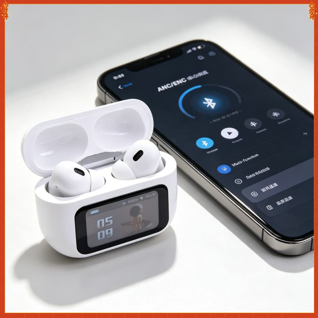 Fones De Ouvido Sem Fio Bluetooth TWS Touch Screen ANC Fone A9 Pro