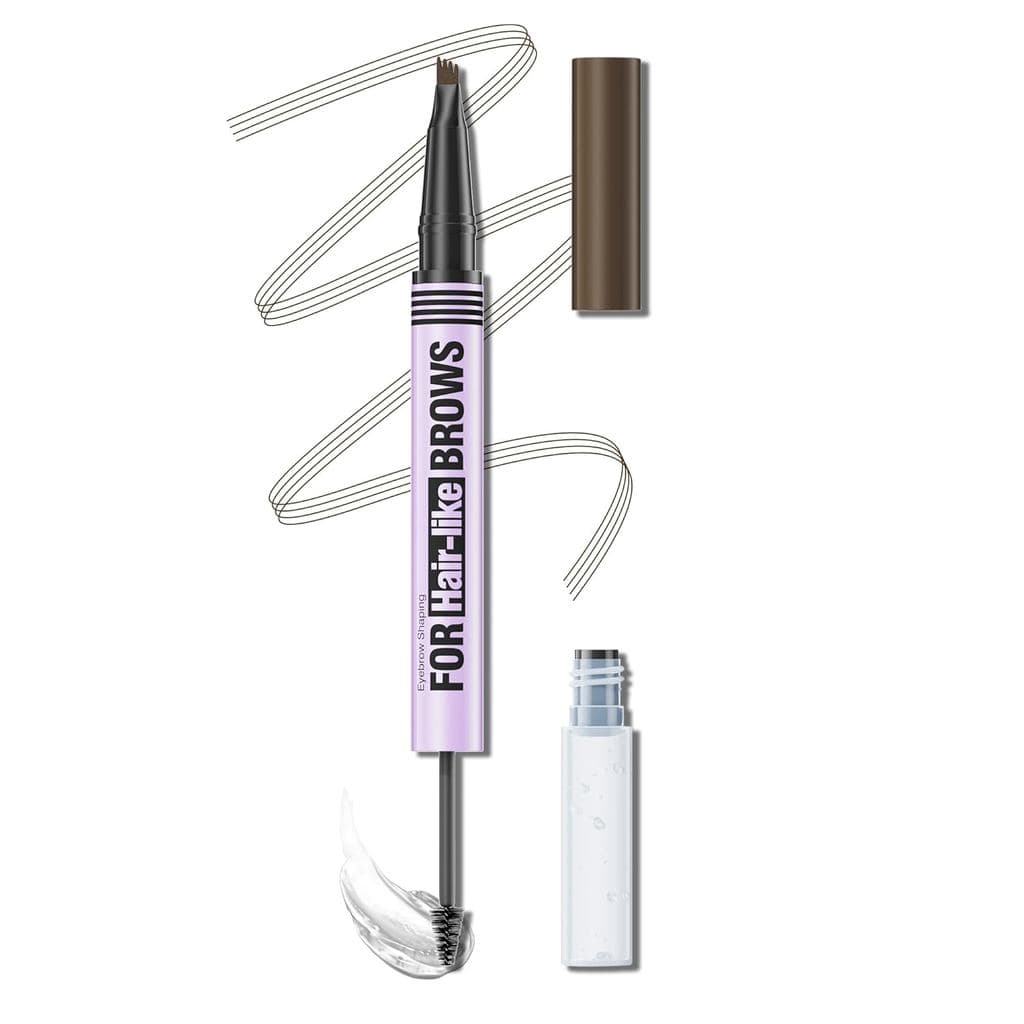 Lápis de Sobrancelha e Gel Transparente para Sobrancelhas, Lápis de sobrancelha para mulheres, Caneta de sobrancelha 3D