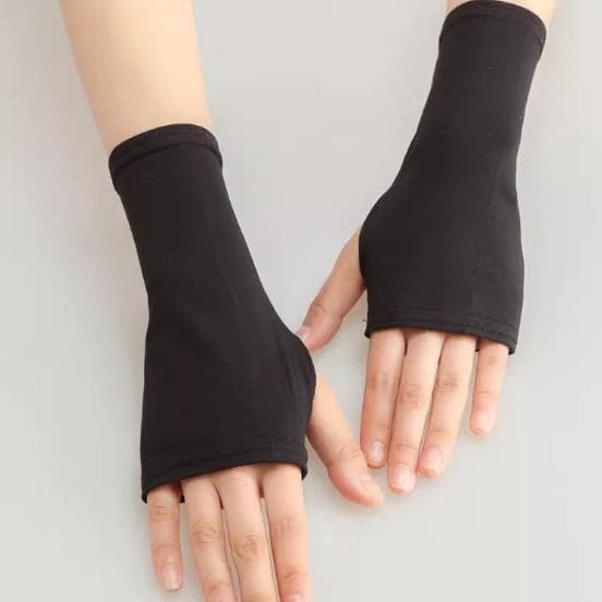 Verão fino senhoras ciclismo branco preto elástico meio dedo curto protetor solar ao ar livre pára-sol capa cicatriz tat