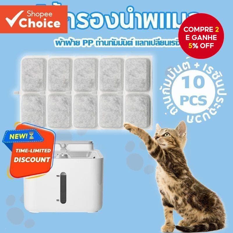 10 Pçs Gato Fonte De Água Filtro Filtros Substituição Pet Gatos Potável Dispensador Suprimentos