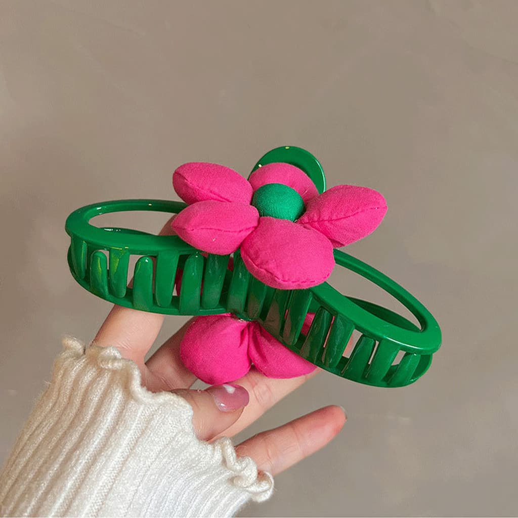 XYY 1 Peça De Garra De Cabelo Floral Elegante – Grande Clipe De Tubarão De Flor Acrílica Para Mulheres , Suporte De Rabo