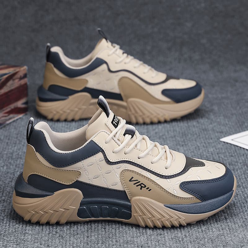 Forrest Gump Sapatos masculinos de couro de primavera à prova d'água de sola grossa esportes lazer estudantes do ensino