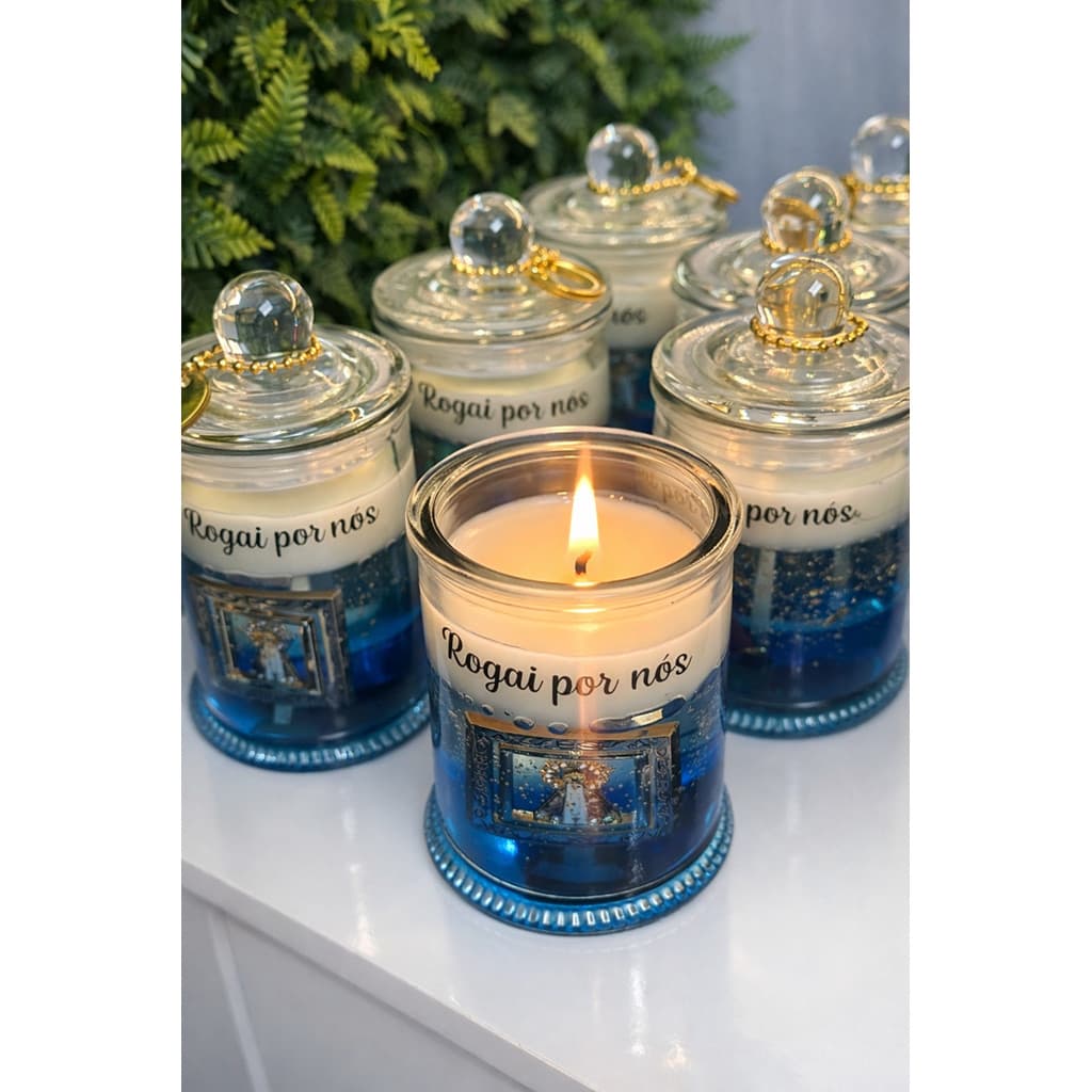 Vela Aromática Nossa Senhora Aparecida em Gel Pote de vidro 200g