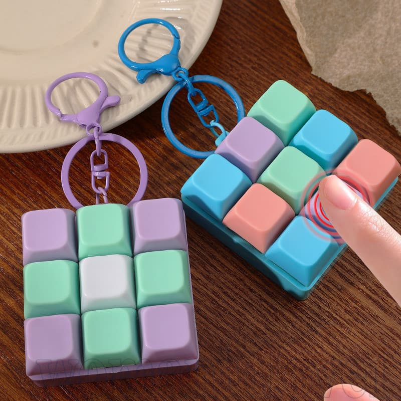 Chaveiro Com Botão De Teclado De Cor Aleatória-Enfeites De Mochila Escolar De Estudante-Pingente De Fivela De Botões De