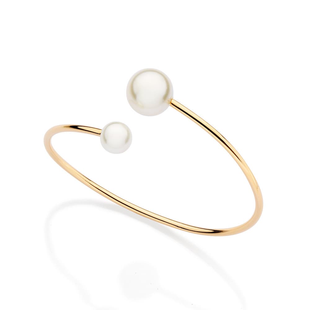 Bracelete Rommanel Com Pérolas Banhado A Ouro - 552186