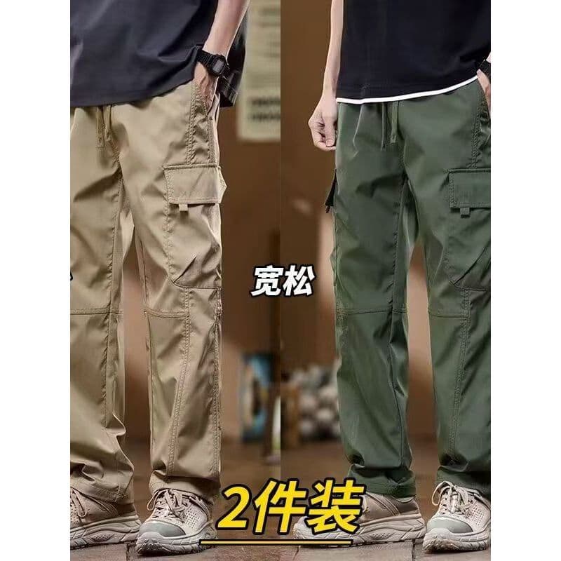 2025 novo estilo americano macacão masculino em linha reta solto outono vile estilo masculino funcional esportes calças
