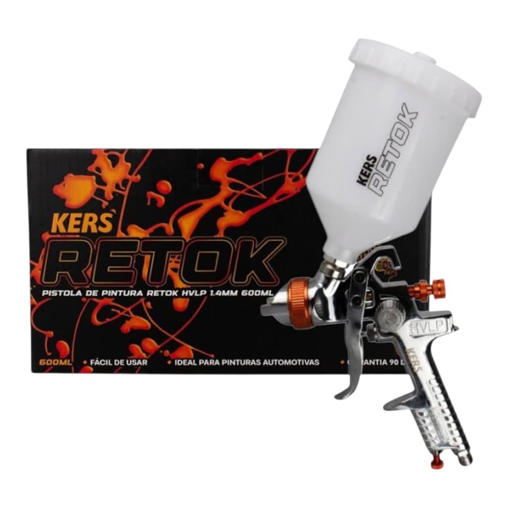 Pistola de Pimtura Retok HVLP 1.4mm 600ml kers