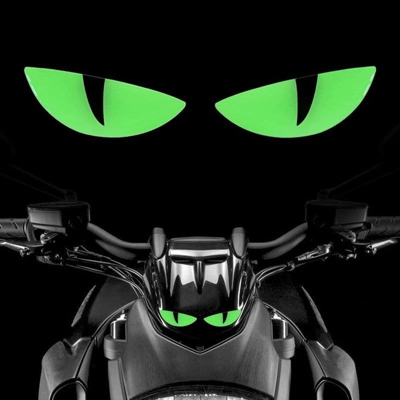 Adesivo Olhos de Demônio 3D Fluorescente para Suzuki UY125 Sticker Refletivo para Moto