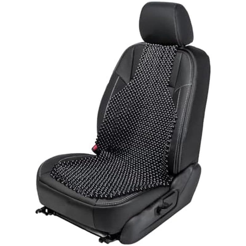 Almofada De Assento Com Contas De Madeira ZONETECH , Qualidade Premium , Preta , Massagem De Carro , Amarração Dupla , S