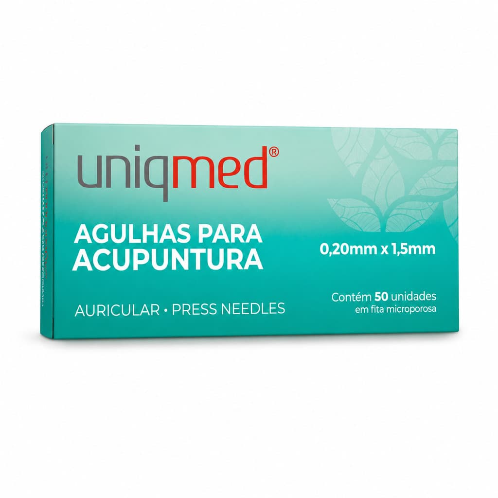 Agulha Auricular Acupuntura Uniqmed 50un 0,20x1,5mm Press