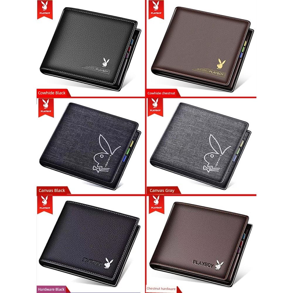 carteira masculina carteira masculina com ziper Playboy carteira masculina 2026 novo estilo de couro genuíno curto carte