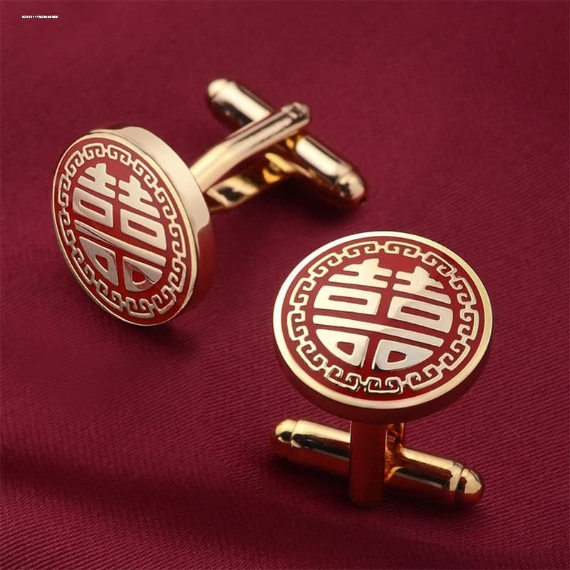 Casamento masculino palavra feliz abotoaduras dupla felicidade palavra gravata clipe abotoaduras broche conjunto noivo p