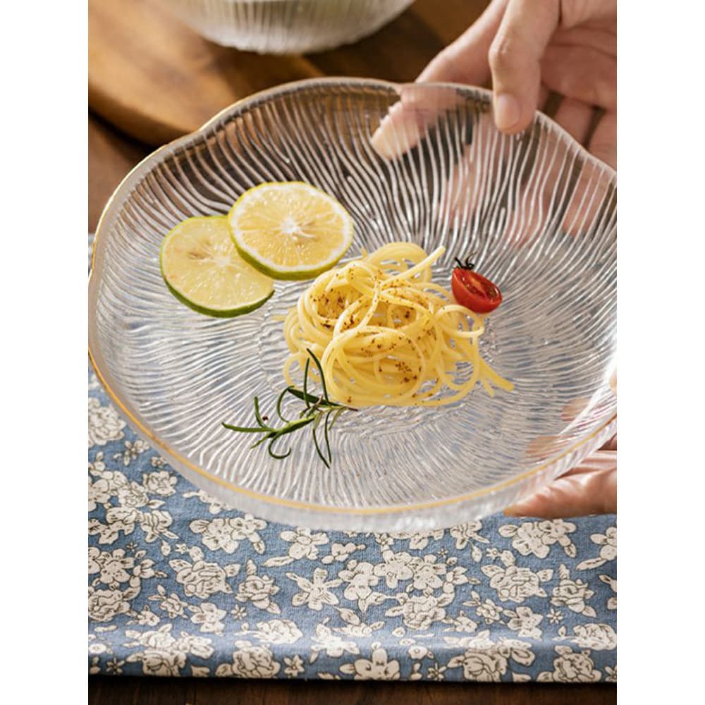 Prato de frutas requintado High-End luz luxo 2023 novo estilo casa sala estar mesa café lanches doces placa de vidro cri