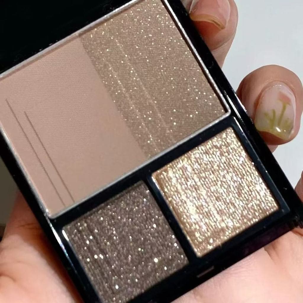 Paleta de sombras de quatro cores 2025 novo estilo cor terra fosco perolado cinza pó baixa saturação fumar diário luz ma