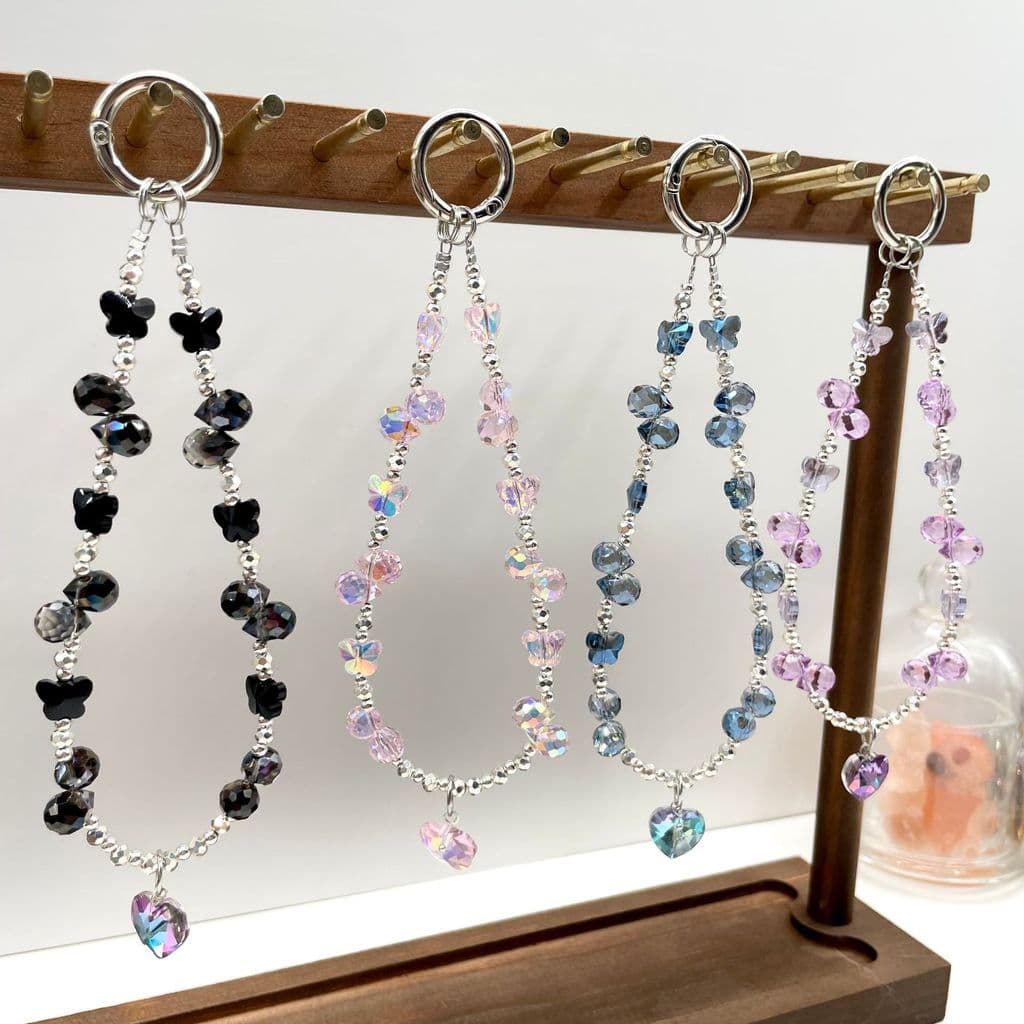 Morango amor cristal pulseira do telefone móvel frisado novo estilo pulseira de cristal saco chaveiro pulseira do telefo