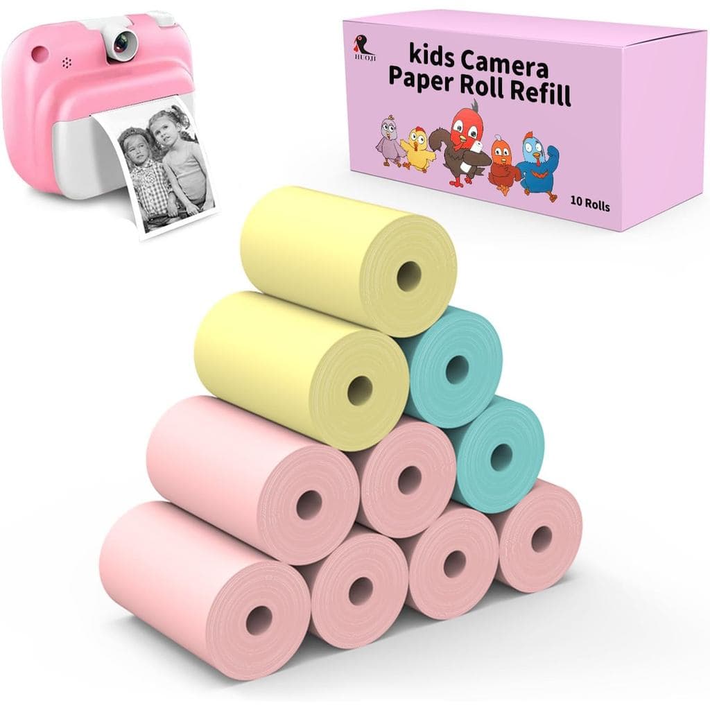 10 Rolos de Papel para Câmera Infantil - Papel Térmico de Impressão HD, Compatível com Câmeras Infantis Esoxoffore/Etike