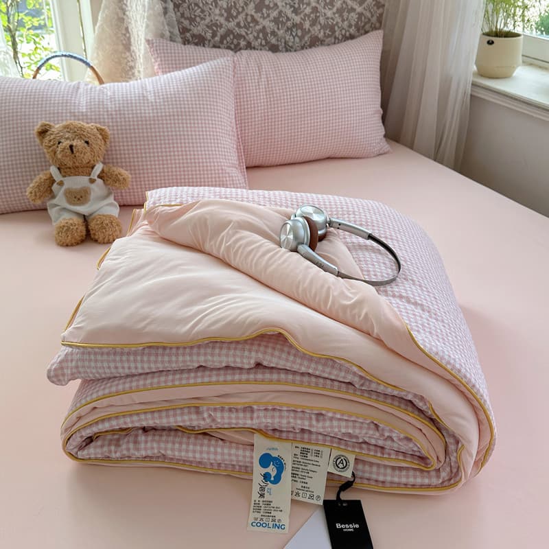 Ins Puff Yarn Colcha de verão Colcha de ar condicionado Colcha fina xadrez de verão Colcha única lavável à máquina Colch