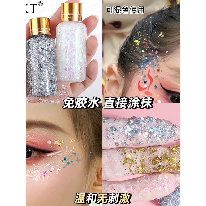 Maquiagem de palco Super brilhante grande lantejoulas sombra maquiagem para os olhos glitter pó pérola glitter desempenh