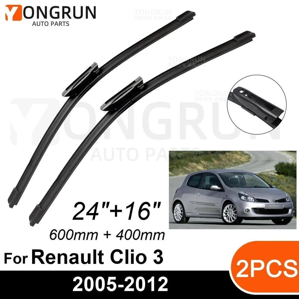 Limpadores De Para-Brisa Dianteiro De Carro , Renault Clio 3 III Grandtour 2005-2012 , Lâmina De Limpador De Borracha 24
