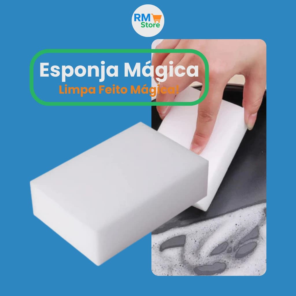 Esponja Mágica de Limpeza em Melamina – Tira Manchas e Facilita a Faxina!